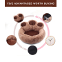 Manufacturer wholesale warm soft plush dog cat bed bear paw shape