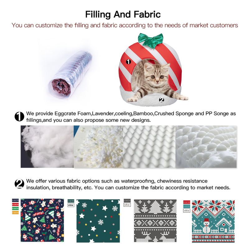 Manufacturer Wholesale Custom Logo Red Clothes Cat House Dog Bed Christmas