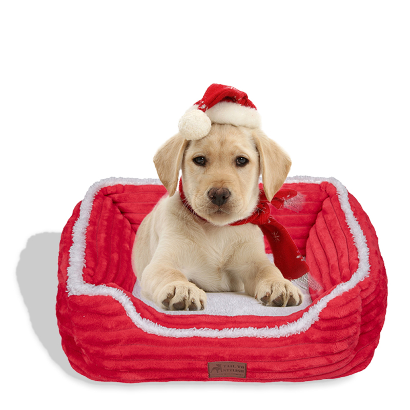 Manufacturer Wholesale Custom Logo Red Clothes Cat House Dog Bed Christmas