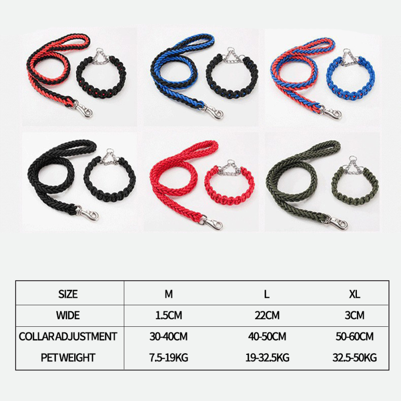 Wholesale Nylon Durable Large Dog Collar and Leash Set