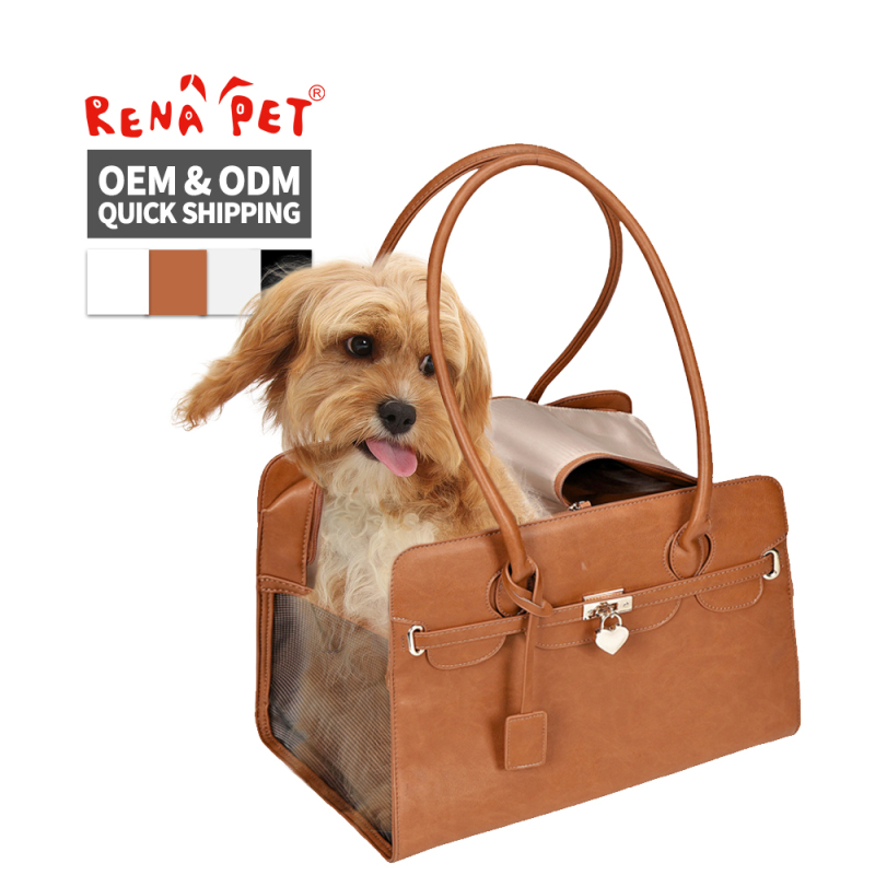 Wholesale Portable Leather Breathable Cat Dog Carrier Bag