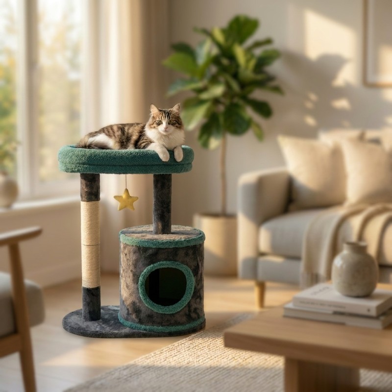 Manufacturer Wholesale High Quality Sisal Wood Small Cat Tree House
