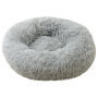 wholesale manufacturer soft luxury plush pink grey white pet cushion round cat dog bed