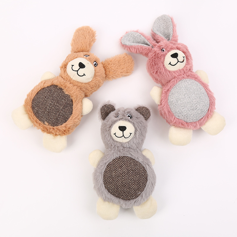 Manufacturer wholesale short plush bear rabbit dog chewing toy