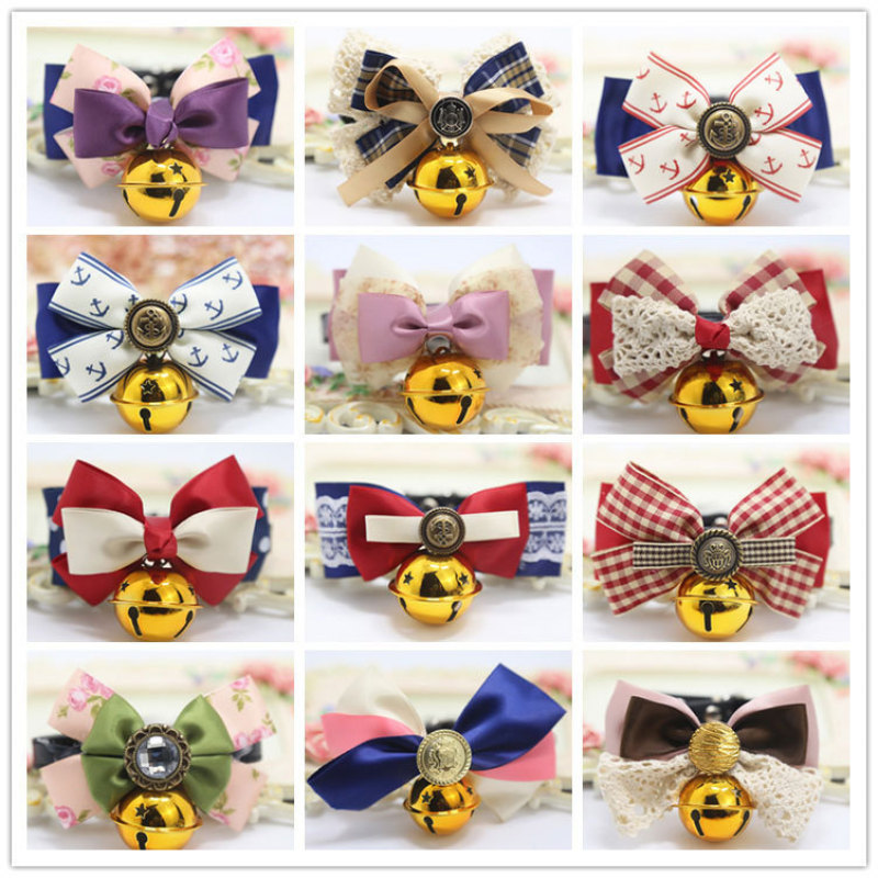 Manufacturer wholesale multi-design cat collar with bell