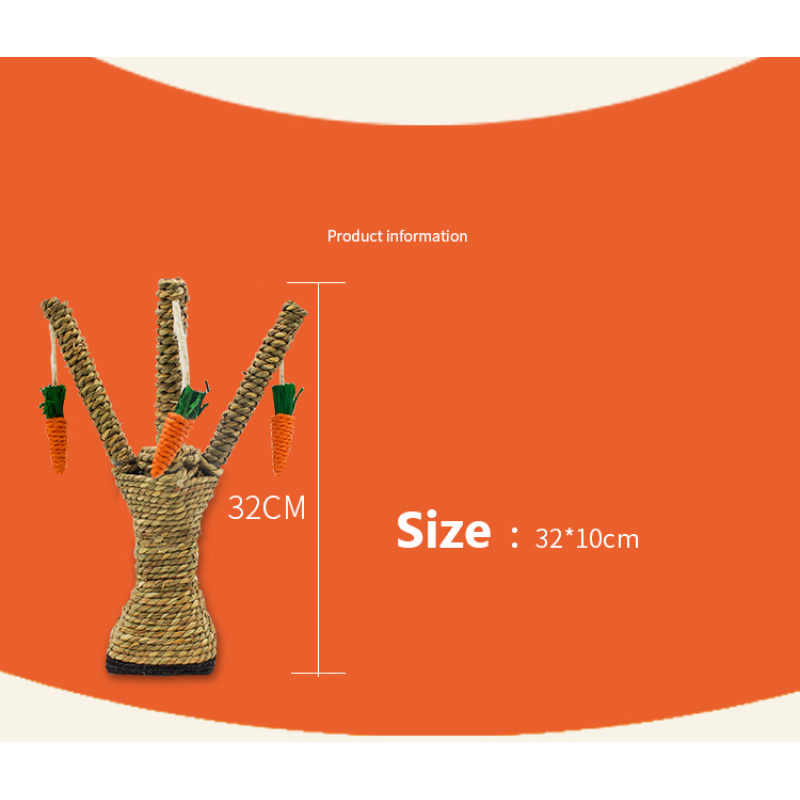 Manufacturer wholesale seaweed cat scratcher tree with carrot rope toys