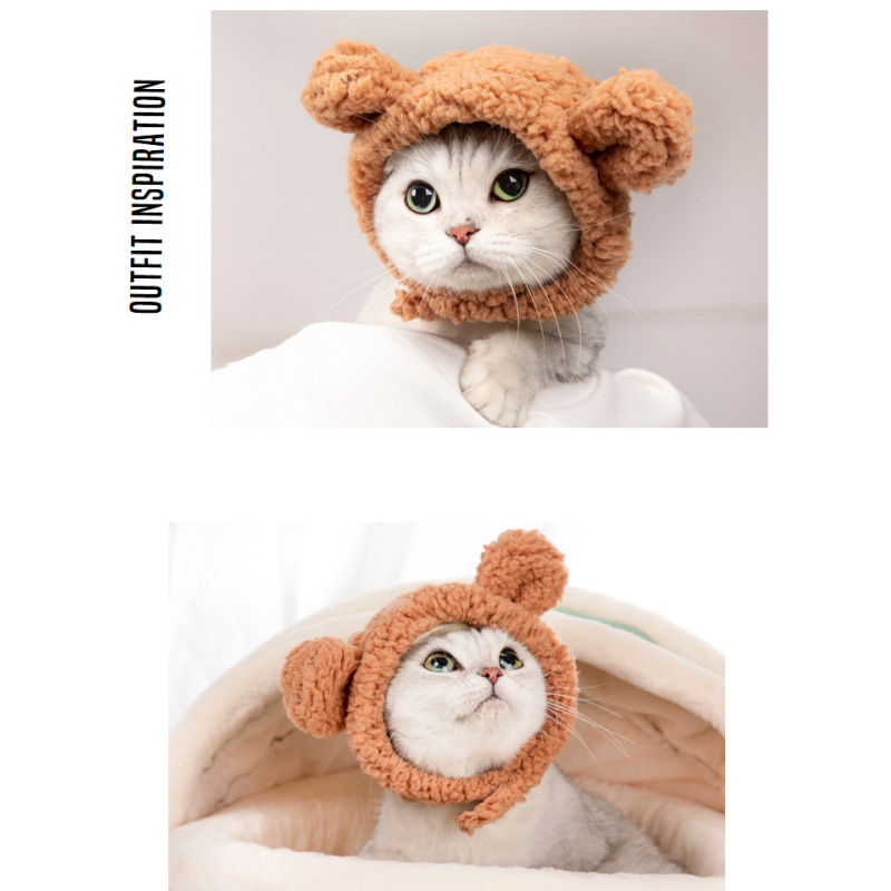 Manufacturer wholesale cute design plush small dog pet cat hat