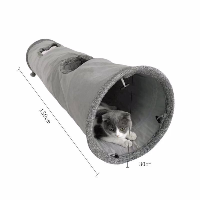 Wholesale Custom Logo Grey Brown Foldable Collapsible Cat Tunnel