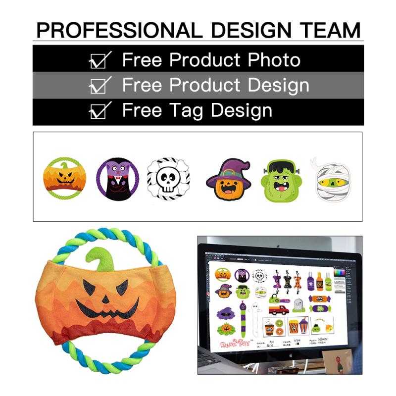 Manufacturer Wholesale Custom Logo Pet Product Rope Dog Round Toys Halloween