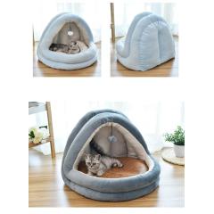 Manufacturer wholesale warm plush soft yurt pp cotton cat folding house bed