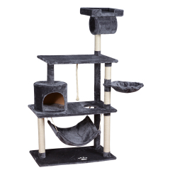 short plush high quality big dark grey cat scratcher