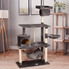 short plush high quality big dark grey cat scratcher