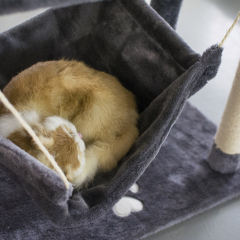 short plush high quality big dark grey cat scratcher