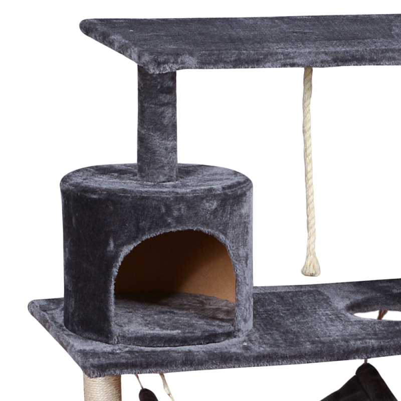 short plush high quality big dark grey cat scratcher
