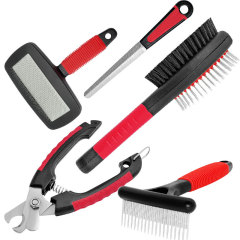 Manufacturer wholesale grooming tool dog pet nail clippers comb brush set