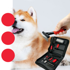 Manufacturer wholesale grooming tool dog pet nail clippers comb brush set