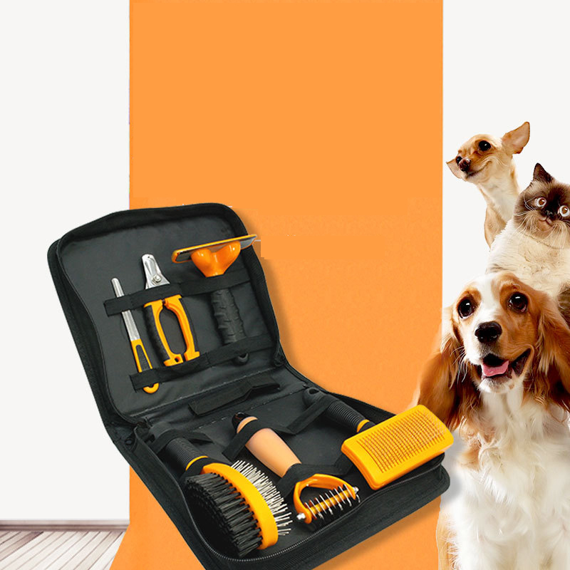 Manufacturer wholesale grooming tool dog pet nail clippers comb brush set