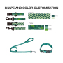 Manufacturer Wholesale Custom logo Adjustable Green Dog Leash Collar