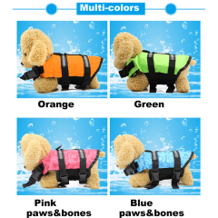 Manufacturer wholesale custom orange green blue safety adjustable reflective pet life vest dog life jacket