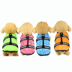 Manufacturer wholesale custom orange green blue safety adjustable reflective pet life vest dog life jacket