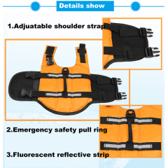 Manufacturer wholesale custom orange green blue safety adjustable reflective pet life vest dog life jacket