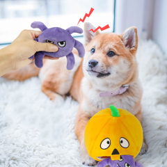 Manufacturer wholesale pumpkin ghost spider bat dog plush toys halloween design