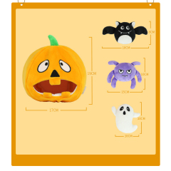 Manufacturer wholesale pumpkin ghost spider bat dog plush toys halloween design