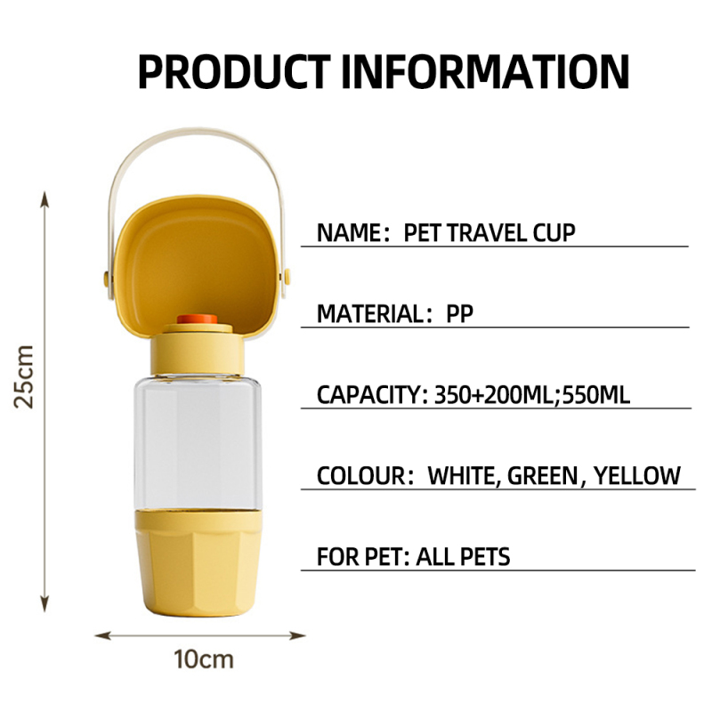 Wholesale Custom Logo Portable Travel Cheap Pet Supplier Dog Water Bottle With Food Storage