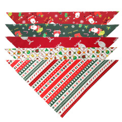 Manufacturer wholesale custom logo design pattern printed cotton pet accessory dog bandana christmas