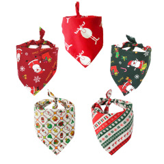 Manufacturer wholesale custom logo design pattern printed cotton pet accessory dog bandana christmas