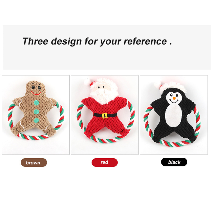 Manufacturer wholesale circle cute design dog christmas rope plush toys