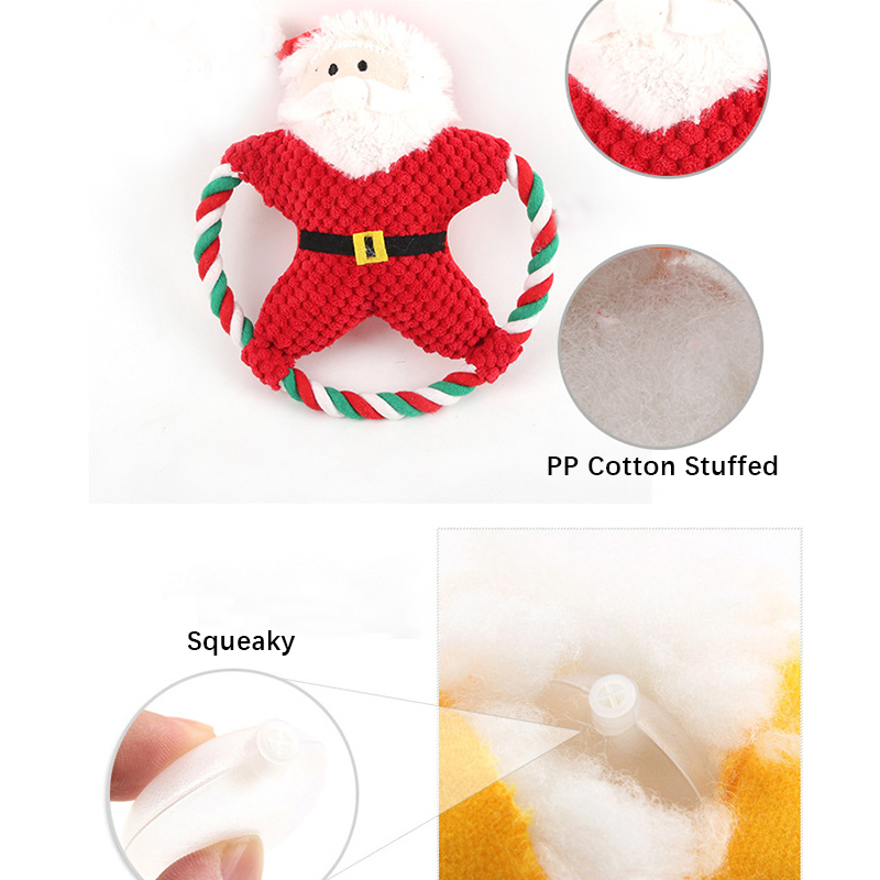 Manufacturer wholesale circle cute design dog christmas rope plush toys
