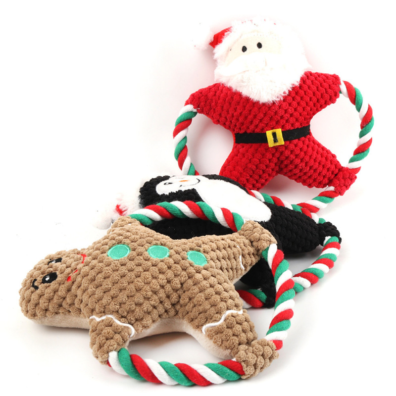 Manufacturer wholesale circle cute design dog christmas rope plush toys