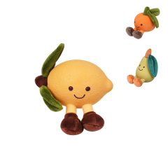 Manufacturer wholesale squeaky fruit design short plush chew dog latex toy