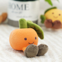 Manufacturer wholesale squeaky fruit design short plush chew dog latex toy