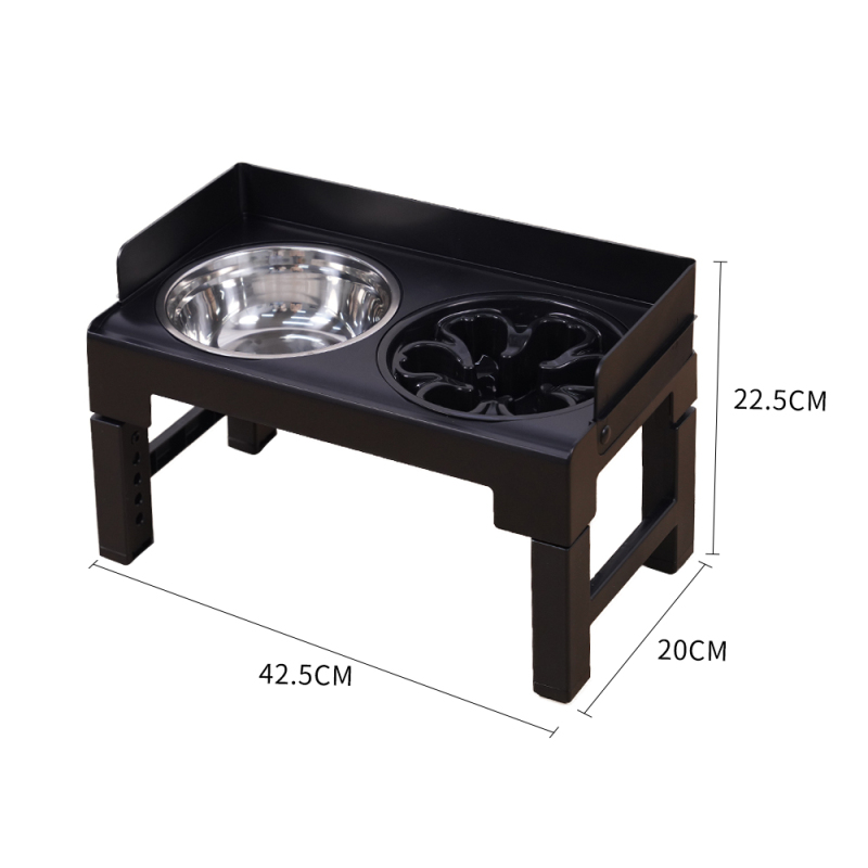 Wholesale Foldable Slow Feeder Stainless Steel Dog Elevated Bowl