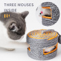 Manufacturer wholesale squeaky MDF round cat sisal scratcher ball toys