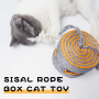 Manufacturer wholesale squeaky MDF round cat sisal scratcher ball toys