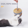 Manufacturer wholesale squeaky MDF round cat sisal scratcher ball toys