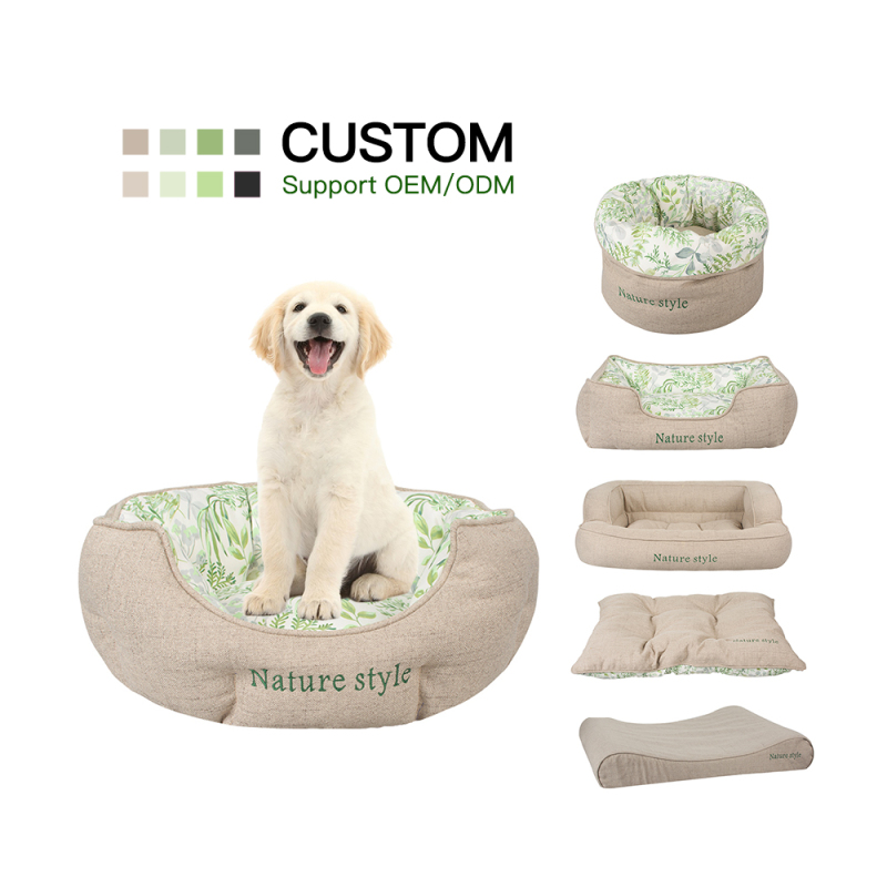 Wholesale manufacturer spring series soft luxury plush pet cushion cat dog bed pet furniture