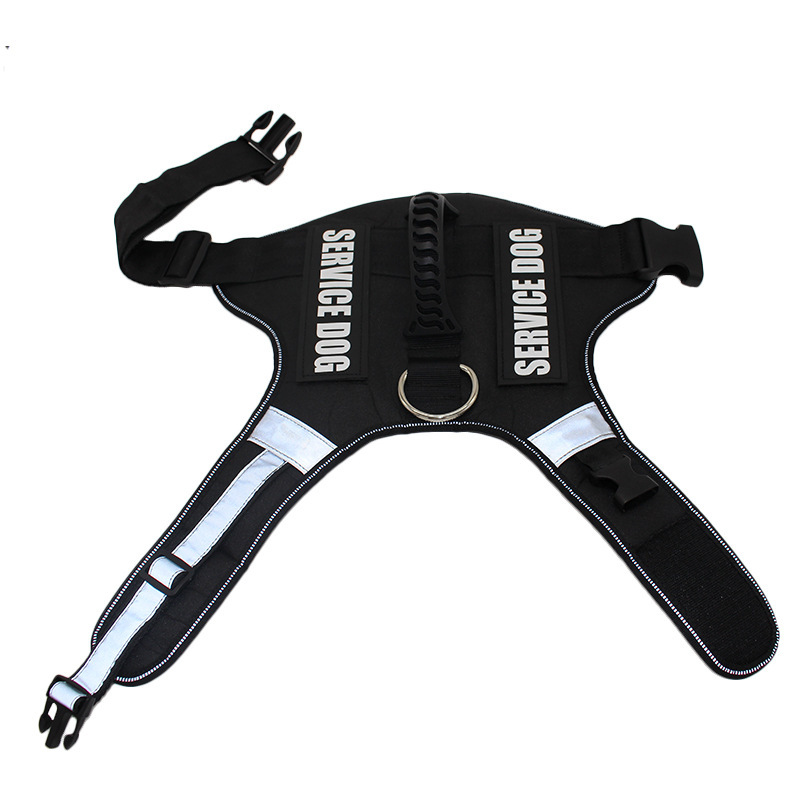 Manufacturer wholesale black red adjustable nylon outdoor harness for big dog use