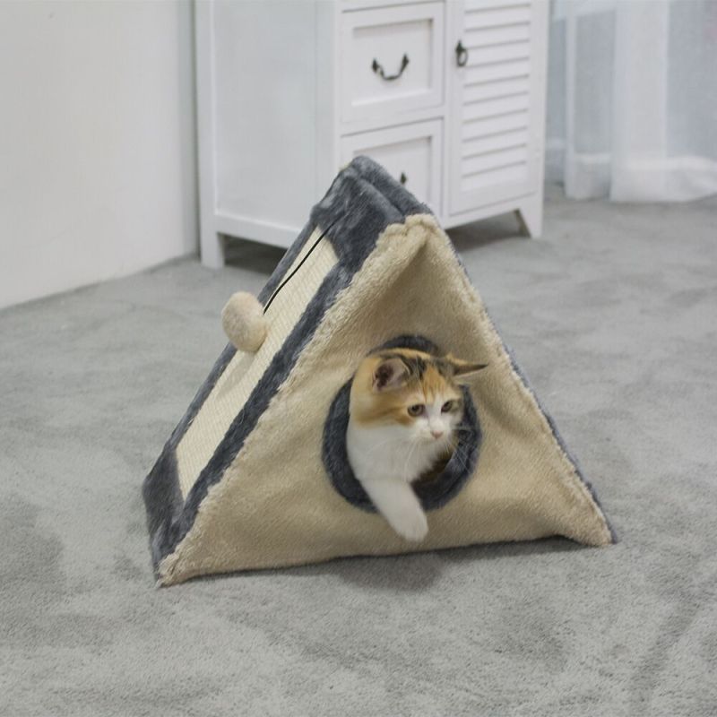 wholesale wooden indoor pet supplier scratcher cat house