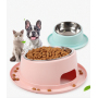 Manufacturer wholesale multi colors portable carrier ABS round dog inclined surface bowl