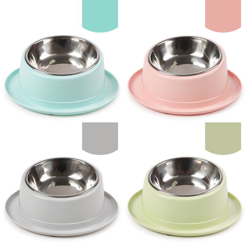 Manufacturer wholesale multi colors portable carrier ABS round dog inclined surface bowl