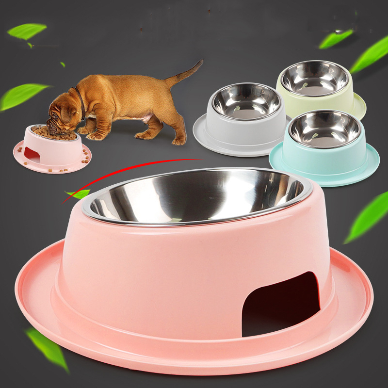 Manufacturer wholesale multi colors portable carrier ABS round dog inclined surface bowl