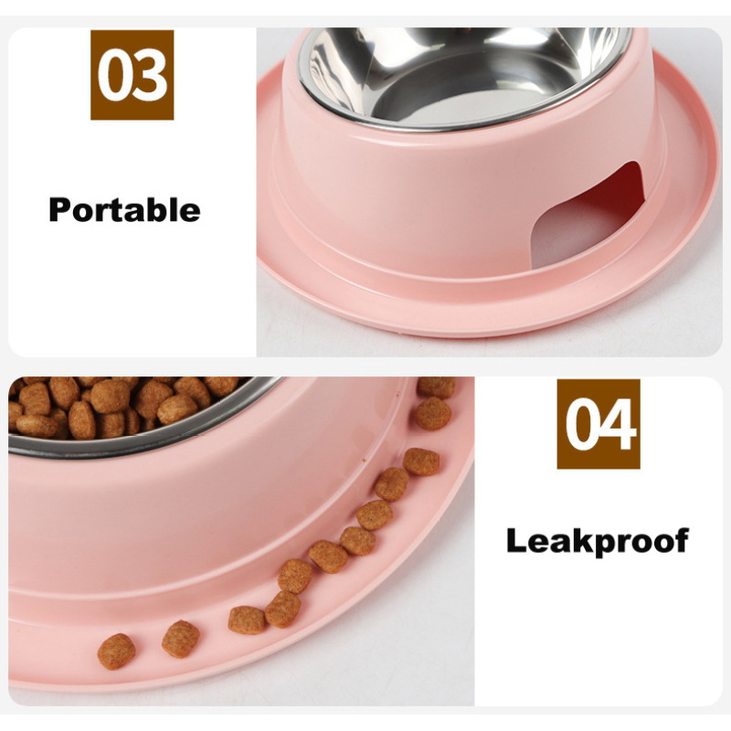 Manufacturer wholesale multi colors portable carrier ABS round dog inclined surface bowl