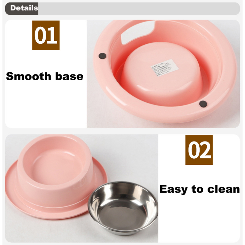 Manufacturer wholesale multi colors portable carrier ABS round dog inclined surface bowl