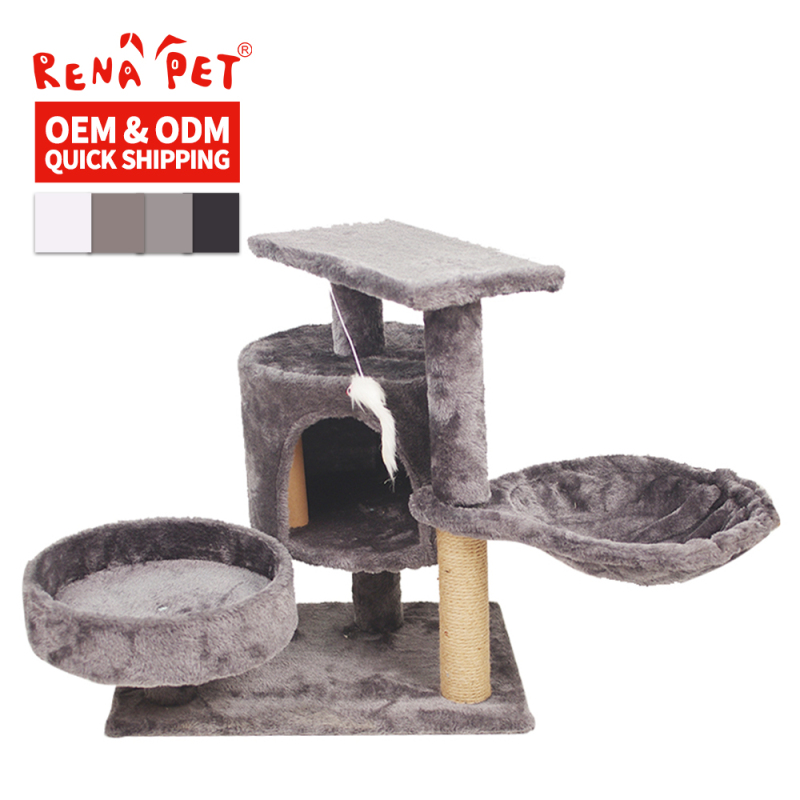 Wholesale Sisal Short Plush Cat Scratcher House