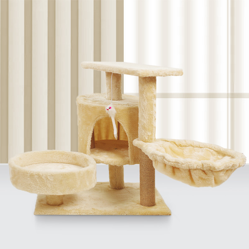 Wholesale Sisal Short Plush Cat Scratcher House
