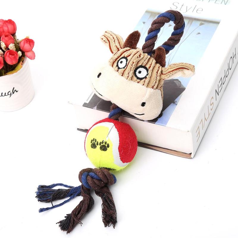 durable stuffed dog plush toys with tennis ball